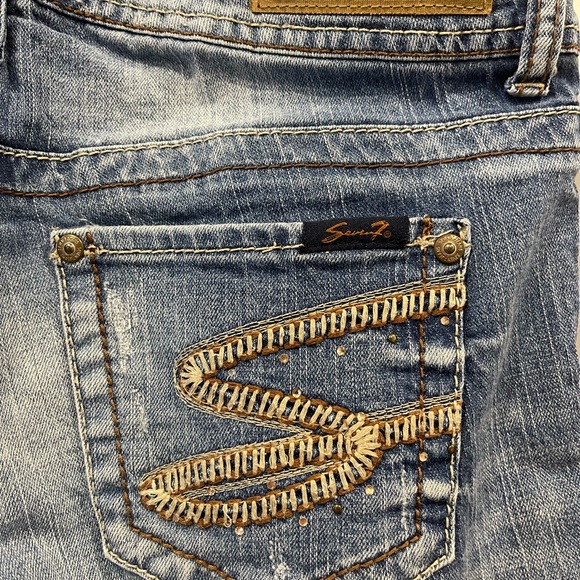 Seven7 Distressed Denim Bermuda Shorts - Picture 3 of 10